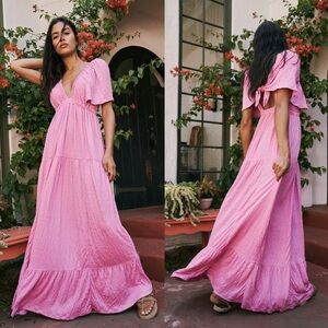 ✨ Free People La La Maxi Dress in Pink Frosting ✨